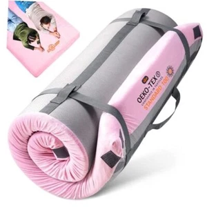Memory Foam Futon Mattress Car Camping Roll Up Queen:80*60*4" Sakura Pink - Picture 1 of 7