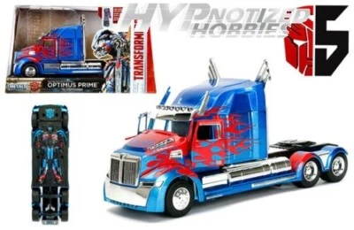 JADA 1:24 OPTIMUS PRIME TRANSFORMERS 5 DIE-CAST BLUE/RED 98403 - Image 1 of 4