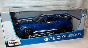2020 Mustang Shelby GT500 Blue opening parts Diecast 1-18 scale New in Box - Picture 1 of 2