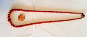 Antik Natur Rot Korallen Collier Silber verschluss Mittelmeer Korallen 19.Jh - Bild 1 von 24