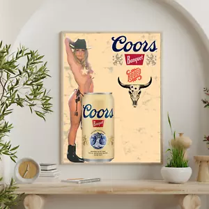 Huge Vintage Retro Beer Poster Coors Banquet 18x24 Inches Classic 80s ART - Picture 1 of 2