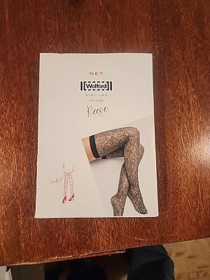 Nuevo y precintado: Wolford REESE STAY UP EN DISEÑO DE ENCAJE (¡Net!)! Talla S! ¡Negro/Ceniza! Foto 1 de 3