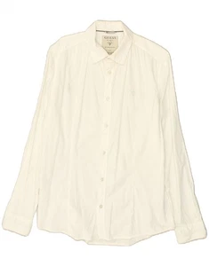 GUESS Mens Shirt UK 40 Medium White Cotton AJ02 - Picture 1 of 5