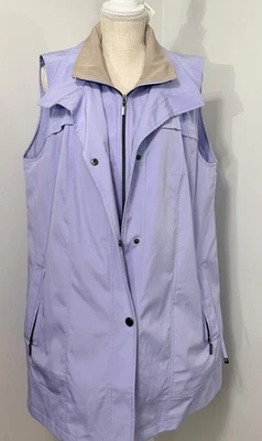 NUEVO Chaleco Coldwater Creek Lavanda Cielo Túnica Longitud LLUVIA Talla Grande Nuevo con Etiquetas $129 Foto 1 de 4