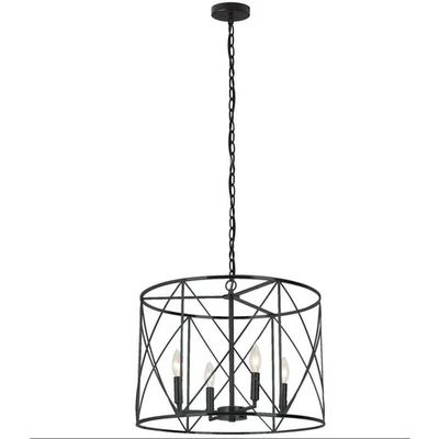 Lámpara de araña Dainolite Lighting CLH-204C-MB Calah negra mate Foto 1 de 4