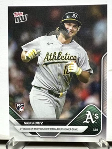 NICK KURTZ ATLETISMO 2025 TOPPS AHORA PRIMER NOVATO EN BATEAR 4 JONRONES COMO NUEVO ENVÍO GRATUITO - Imagen 1 de 3