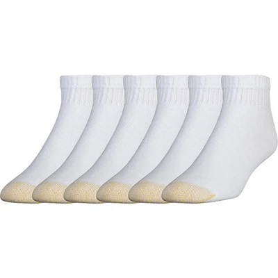 Calcetines deportivos al tobillo de algodón 656P GOLDTOE para hombre, varios pares, blancos (6 pares),... Foto 1 de 4