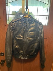 RARE! VINTAGE BERMANS Black Leather Motorcycle Jacket biker punk Size 8 - Picture 1 of 14