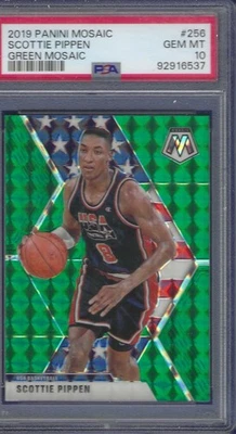 Panini Mosaic 2019 baloncesto Estados Unidos mosaico verde #256 Scottie Pippen PSA 10 Foto 1 de 2