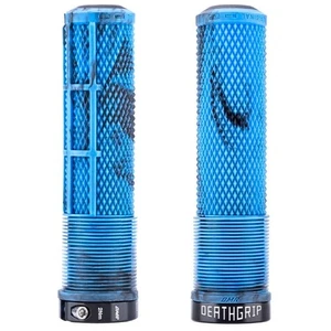 DMR Flangeless DeathGrip 2 Bike Grips Pair, Thick - Blue Marble - Picture 1 of 1