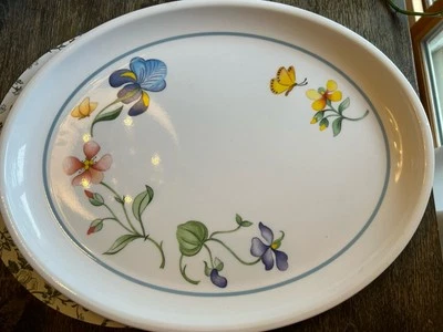 Vintage Villeroy And Boch Large Oval Floral Melamine Tray 19 1/2" by 16" - Image 1 of 4