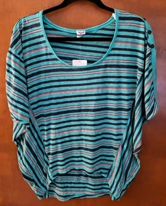 Splendid Super Soft Shortsleeve Striped Top Blue/green Size Small NWT - Picture 1 of 6