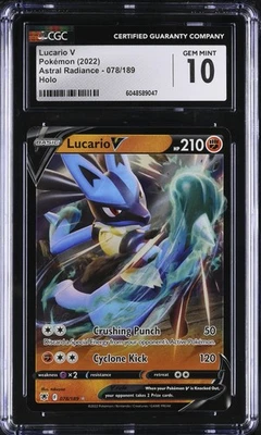 Lucario V #078/189 English CGC 10 2022 Pokemon Astral Radiance - Image 1 of 2