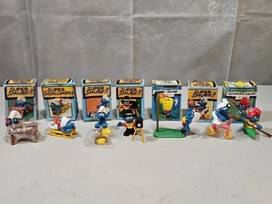 Vintage Schleich Super Smurf Lot of 7. Excellent Unused NEW Condition W/ Boxes!! - Picture 1 of 17