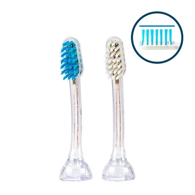 Emmi®-Dent Metallic Replacement Brush Heads Sonic Toothbrush E2 - 2 Pack Attachments - Image 1 of 4