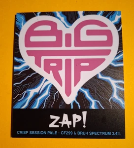 BIG TRIP brewery ZAP real ale beer pump clip front Manchester - Imagen 1 de 1
