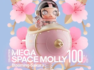 mega space molly 100  Blooming-SAKURA 日本限定 POP MART - Picture 1 of 7