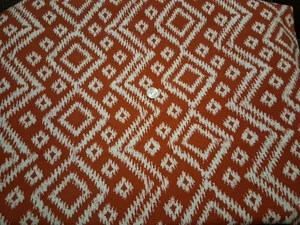Red And White Geometric Design Cotton Fabric 54" X 36" - Picture 1 of 5