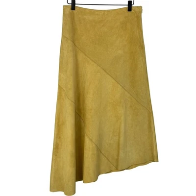 Maxi Falda Asimétrica De Colección Y2K Banana Republic Gamuza Tostada Talla 6 Western Boho Foto 1 de 4