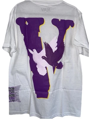 Camiseta blanca Nav x Vlone con estampado púrpura Palomas talla grande Foto 1 de 4