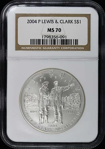 2004 P LEWIS & CLARK Modern Commemorative S$1 NGC MS70 - Picture 1 of 2