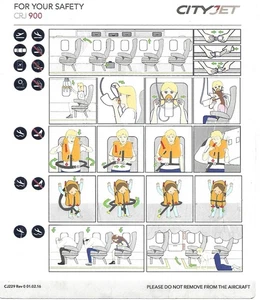 Safety Card - Cityjet - CRJ 900 - c2016 (Ireland) (S4873) - Picture 1 of 1
