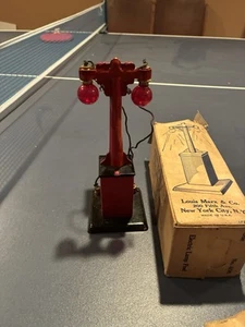 Louis Marx Pre War Vintage Toy Train #408 Twin Street Lamp Post with Box - Picture 1 of 2