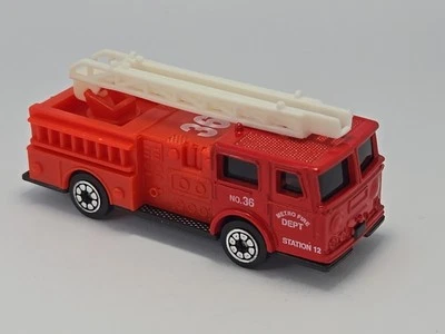 Metro Fire Department Ladder Truck Red Die-Cast & Plastic 3 Inch Toy Truck - Image 1 of 4