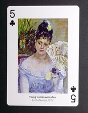 Playing card Berthe Morisot Young woman with a fan 1875 5 of Clubs WA
