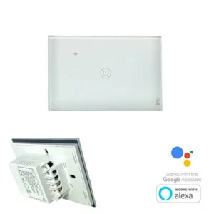 INTERRUTTORE LUCI SMART WIFI PARETE TOUCH ALEXA GOOGLE HOME SCATOLA 503 1 TASTO - Imagen 1 de 2