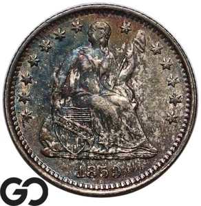 1859-O Seated Liberty Half Dime, Nice Color Toning - Picture 1 of 3
