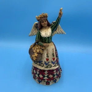 Jim Shore 2002 Patriotic Christmas Angel with Basket of Stars Figurine 105806 - Picture 1 of 8