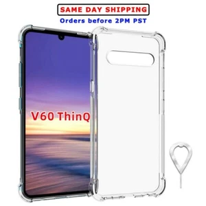 Flexible Soft TPU Full Edge Protective Case Cover Eject Pin for LG V60 ThinQ 5G - Picture 1 of 1