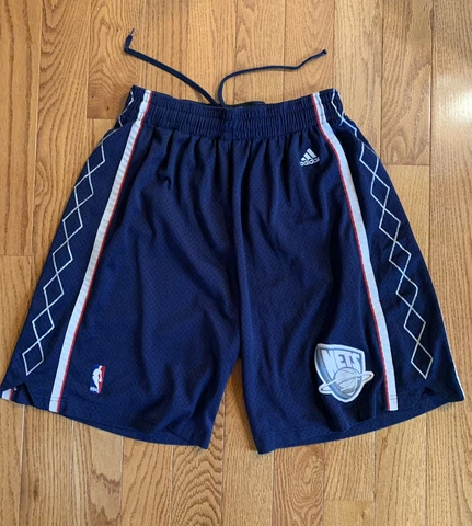 Vintage Adidas NBA New Jersey Nets Authentic Men’s Basketball Shorts Blue XL Cover