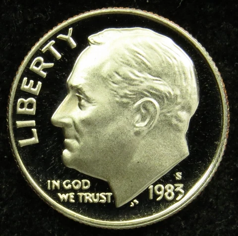 1983 S Deep Cameo Proof Roosevelt Dime (C04) Cover