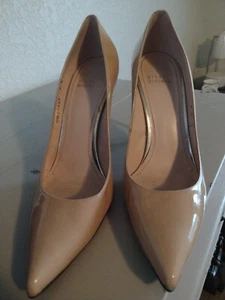 Stuart Weitzman Nouveau Nude adobe aniline patent leather pump 9.5 4½" high heel - Picture 1 of 16