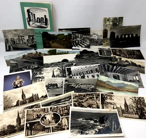 Lot of 29 RPPC Postcards UK, Ireland, Stonehenge, 1955 Guide Book W/Map, Wales - Picture 1 of 19