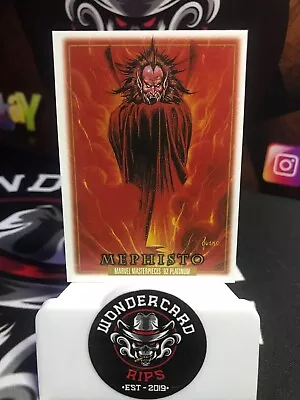 🔥2024 UD SkyBox Marvel Masterpieces '92 Platinum - LEATHER - MEPHISTO #54🔥 - Image 1 of 2