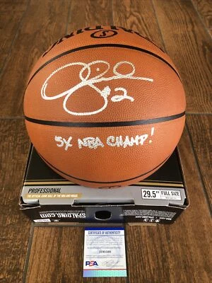 Lakers Derek Fisher Autographed Official Game Basketball PSA Witnessed 5x Champ! - Image 1 of 4