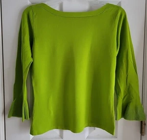 VTG Sydney Easton Chartreuse Knit 90s Y2K Size Large - Picture 1 of 4