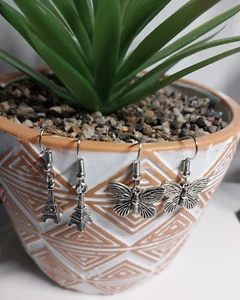 Handmade Women & Kids Silver Plated Dangle Earrings, Great Stocking Stuffer - Picture 1 of 11