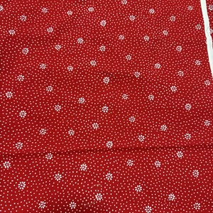 Vintage 1988 Tandler Textiles Red & White cotton fabric 40” By 60” wide - Picture 1 of 3