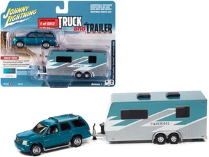 Johnny Lightning 2005 Cadillac Escalade & Camper Trailer 1/64 JLBT014-JLSP201A - Picture 1 of 1