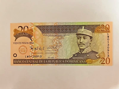 2004 Dominican Republic 20 PESOS UNC World Banknote - Image 1 of 2