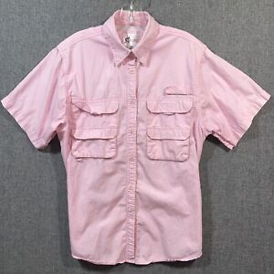 World Wide Sportsman Womens Vented Fishing Shirt Size M. Short Sleeve Pink WS11