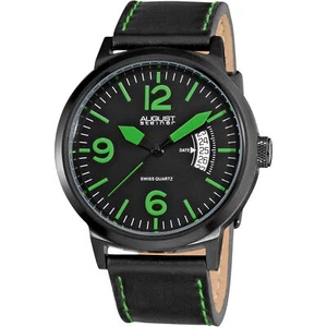 Nuevo Reloj Hombre August Steiner AS8012GN Cuarzo Fecha Negro Correa Cuero Genuino - Imagen 1 de 4