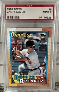 1990 Topps #8 Cal Ripken Jr. Baltimore Orioles HOF PSA 9 MINT - Picture 1 of 2