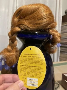 Kemper Doll Pet Wig KATIE Size 12-13 Carrot Red Braids Full Cap Restyle NIB - Picture 1 of 2