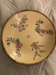 Porcelain Hong Kong Catch all Dish With Brass Back Vintage 70’s - Picture 1 of 2