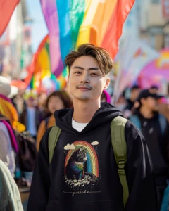Damen Herren Gay Hoodie Purride Katze LGBT Rainbow Pride Festival Weihnachtsgeschenk - Bild 1 von 2